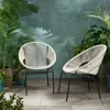 Streamdale Furniture Streamdale Modern Woven Basket Armchairs With Iron Frame (set Of 2)