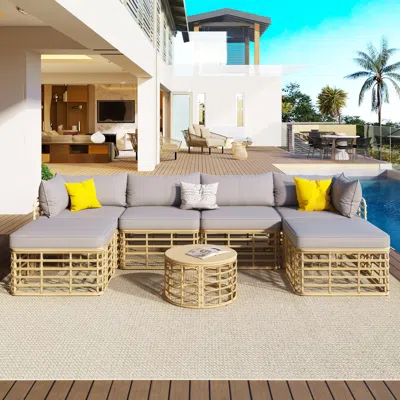 Streamdale Furniture Streamdale Modular & Chic Wicker Sofa Set For Outdoor Comfort And Style