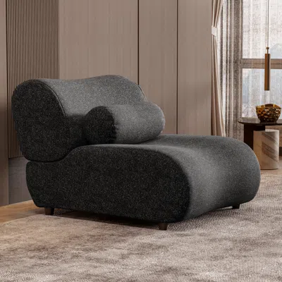 Streamdale Furniture Streamdale Modular Chenille Sofa With Headrests And Cylindrical Pillows