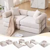 Streamdale Furniture Streamdale Modular Couch Sofa Bed For Apartment, Convertible Sofa Bed, Corduroy, Beige