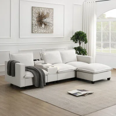 Streamdale Furniture Streamdale Modular Foam Cushion Sofa With Reading Lights