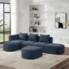 Streamdale Furniture Streamdale Modular L-shaped Sofa With Chaise & Ottoman In Loop Yarn Fabric