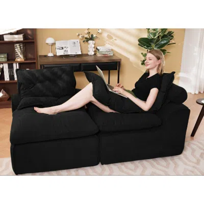 Streamdale Furniture Streamdale Modular L-sofa Diy, Corduroy Fabric, Neck Pillow, Lumbar Pillow