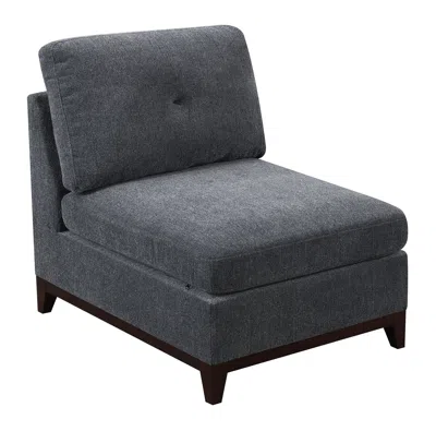 Streamdale Furniture Streamdale Modular Living Room Furniture Armless Chair Chenille Fabric 1 Piece In Gray