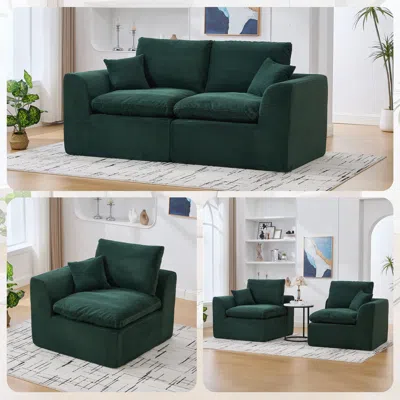 Streamdale Furniture Streamdale Modular Sectional Sofa Cloud Couch, Comfy Modern 2 Seater With Removable Cushion Covers