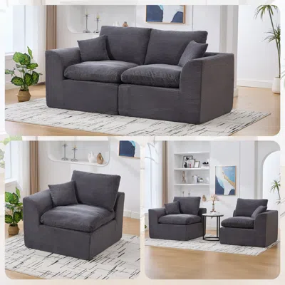Streamdale Furniture Streamdale Modular Sectional Sofa Cloud Couch, Comfy Modern 2 Seater With Removable Cushion Covers