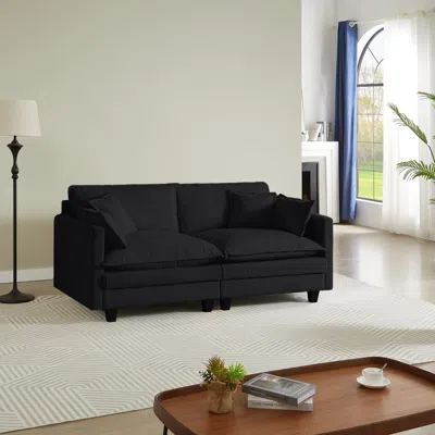 Streamdale Furniture Streamdale Modular Sectional Sofa, Deep Seat, Modern L-shaped - Black