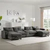 Streamdale Furniture Streamdale Modular Sectional Sofa W/ Ottoman, Console, Usb Charger