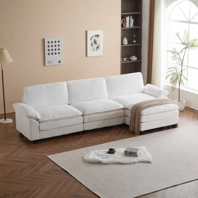 Streamdale Furniture Streamdale Modular Sectional Sofa With Ottoman Corduroy, Sponges, Sleeper Couch