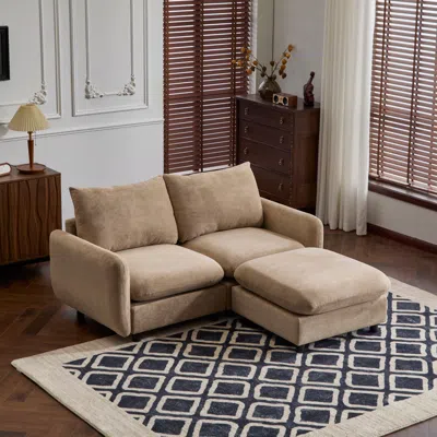 Streamdale Furniture Streamdale Modular Sectional Sofa With Solid Wood Frame & Ottoman