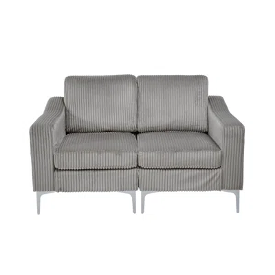 Streamdale Furniture Streamdale Modular Sectional Two-seater Sofa, Corduroy Sectional Couch,gray