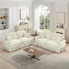 Streamdale Furniture Streamdale Modular Sofa Set, Flared Arms, Removable Skirts, Beige White In White