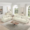 Streamdale Furniture Streamdale Modular Sofa Set: Flared Arms, Removable Skirts, Spindle Legs - Beige White In White