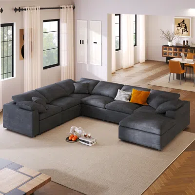 Streamdale Furniture Streamdale Modular Sofa With Endless Customization And Luxurious Comfort In Black