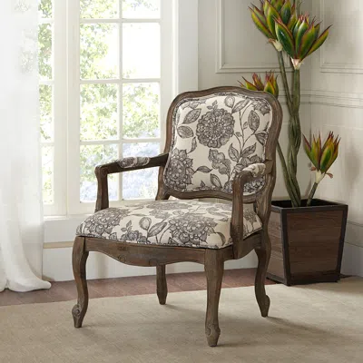 Streamdale Furniture Streamdale Monroe Camel Back Exposed Wood Chair In Brown