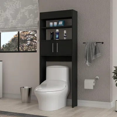 Streamdale Furniture Streamdale Morley 2-shelf Over The Toilet Cabinet Black Wengue