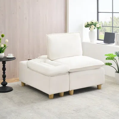 Streamdale Furniture Streamdale Movable Sofa With Cup Holder And Cabinet