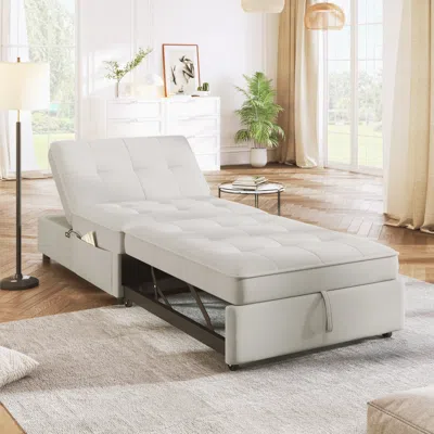 Streamdale Furniture Streamdale Multi-function Sofa Bed With Storage & Usb In Neutral