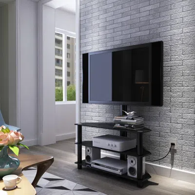 Streamdale Furniture Streamdale Multi-function Tv Stand Height Adjustable Bracket Swivel 3-tier