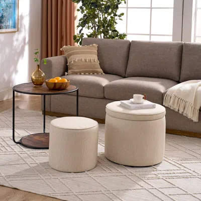Streamdale Furniture Streamdale Multi-functional Ottoman With Drum Stool And Storage