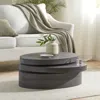 Streamdale Furniture Streamdale Multi-functional Oval Rotating Coffee Table With 3 Layer Surfaces