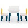 Streamdale Furniture Streamdale Multi Functional Rectangular Block Table - Gray Yellow (with Diy Blocks)