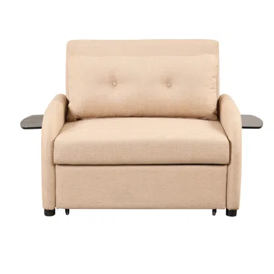 Streamdale Furniture Streamdale Multi-functional Sofa Sleeper With Usb Charge In Nude