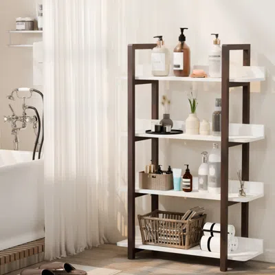 Streamdale Furniture Streamdale Multifunction Bookcase With Wood Frame & Plant Stand