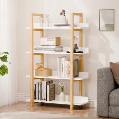 Streamdale Furniture Streamdale Multifunction Bookcase With Wood Frame & Plant Stand