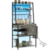 Streamdale Furniture Streamdale Multifunctional Baker's Rack With Storage And Lighting