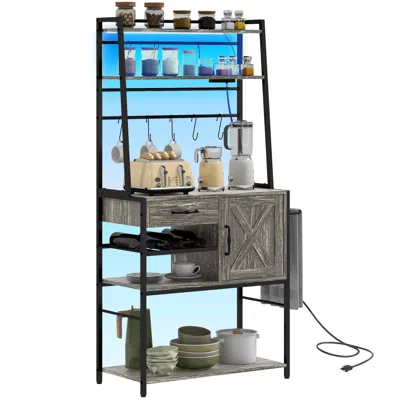 Streamdale Furniture Streamdale Multifunctional Baker's Rack With Storage And Lighting