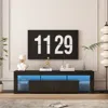 Streamdale Furniture Streamdale Multifunctional Black Led Tv Stand With Storage And Lighting