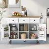 Streamdale Furniture Streamdale Multifunctional Kitchen Cart With Storage And Wheels