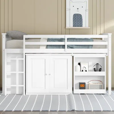 Streamdale Furniture Streamdale Multifunctional Loft Bed With Desk, Storage, Ladder, And Safety Rail