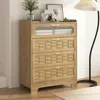 Streamdale Furniture Streamdale Multipurpose 4-drawer Dresser With Stylish Woven Texture Top