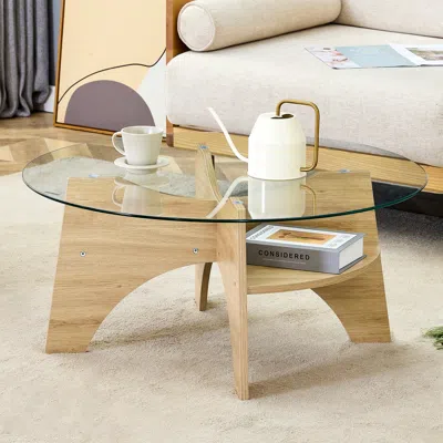 Streamdale Furniture Streamdale Multipurpose Tempered Glass Coffee Table, 31.5