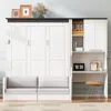 Streamdale Furniture Streamdale Murphy Bed Sofa Desk Storage - Full Size In White