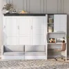 Streamdale Furniture Streamdale Murphy Bed Sofa Desk Storage - Queen In White