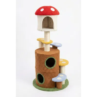 Streamdale Furniture Streamdale Mushroom Cat Tree With Large Condo Platform Ladder