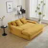 Streamdale Furniture Streamdale Mustard 2-seater Chenille Sofa With Pillows