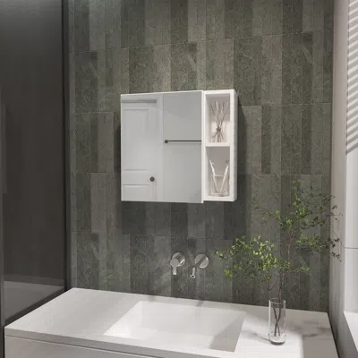 Streamdale Furniture Streamdale Myrick 2-shelf Medicine Cabinet With Mirror Wengue In White