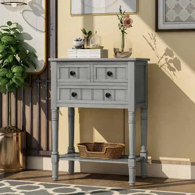Streamdale Furniture Streamdale Narrow Console Table In Gray