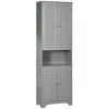 Streamdale Furniture Streamdale Narrow Gray Bathroom Storage Cabinet With Adjustable Shelves