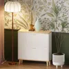 Streamdale Furniture Streamdale Narrow Shoe Cabinet With Flip Drawers & Wood Legs