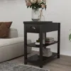 Streamdale Furniture Streamdale Narrow Sided Table With Drawers And Bottom Partition In Flip Over