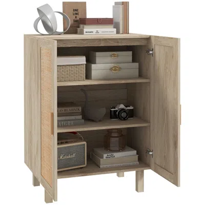 Streamdale Furniture Streamdale Natural Rattan Sideboard Buffet Cabinet With Shelves