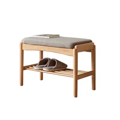 Streamdale Furniture Streamdale Natural Solid Wood Shoe Bench With Cushion