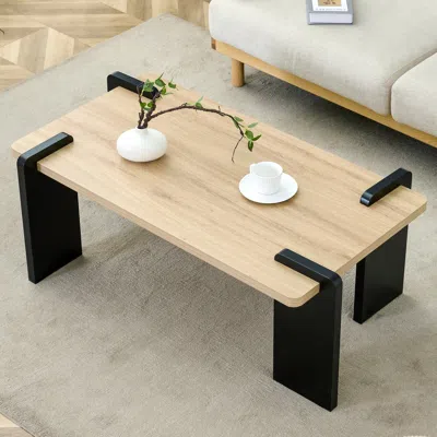 Streamdale Furniture Streamdale Natural Wood Mdf Coffee Table - Modern Minimalist Design