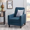 Streamdale Furniture Streamdale Navy Blue Fabric Push Back Chair For Elegant Home Decor