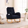 Streamdale Furniture Streamdale Navy Blue Rocking Chair With Footrest & Pocket